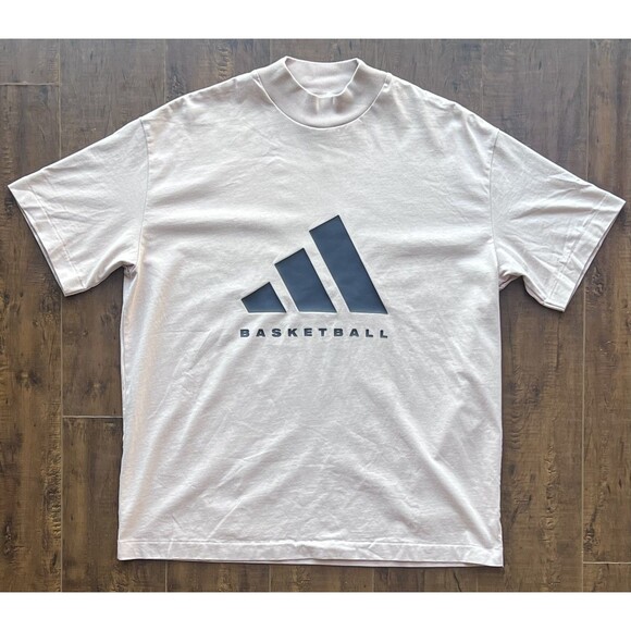 Adidas One BB Basketball Sleeve Graphic Tee Men’s XL Cloud Cream Baggy - Picture 1 of 5